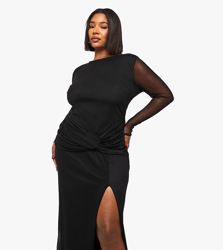 فستان ماكسي لف للمقاسات الكبيرة