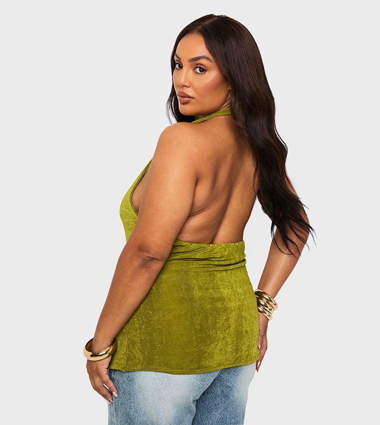 Curve Double Layer Textured Slinky Top