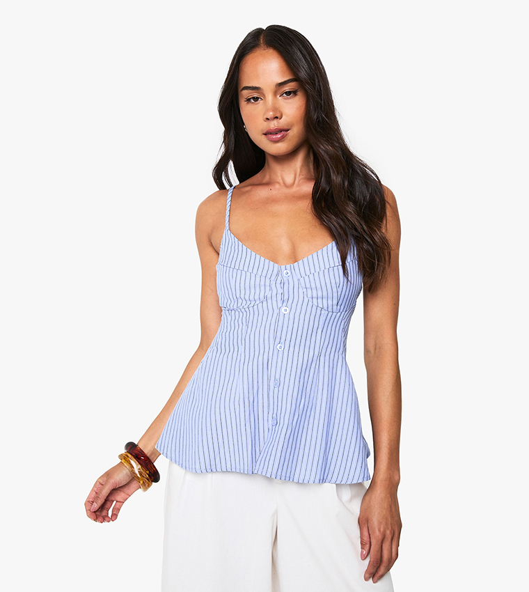Striped Corset Cami Top