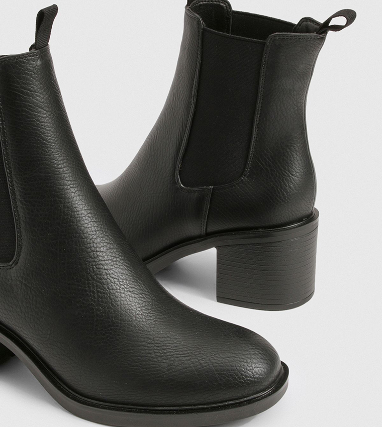 Round Toe Block Heel Chelsea Boots