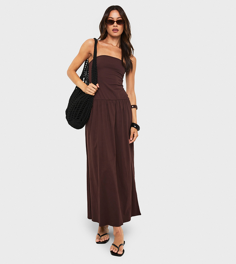 ulla johnson drop waist dress Miss Circle Reina Blue Cotton Poplin Drop Waist Corset Midi Dress S main image 0