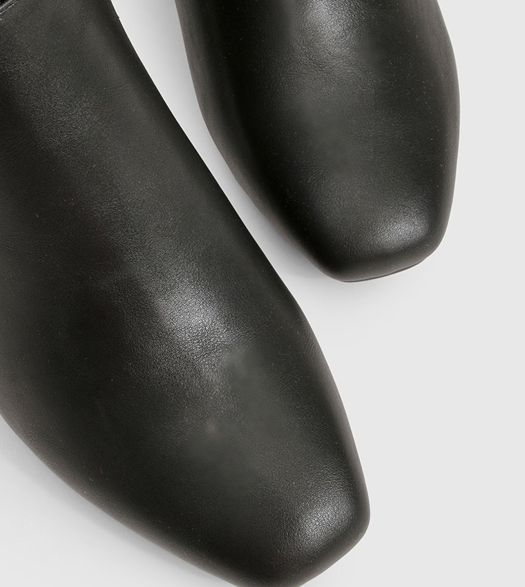 Ruched Knee High Heel Boots