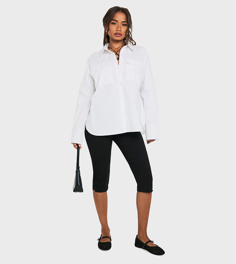 Pocket Detail Long Sleeves Oversized Shirt