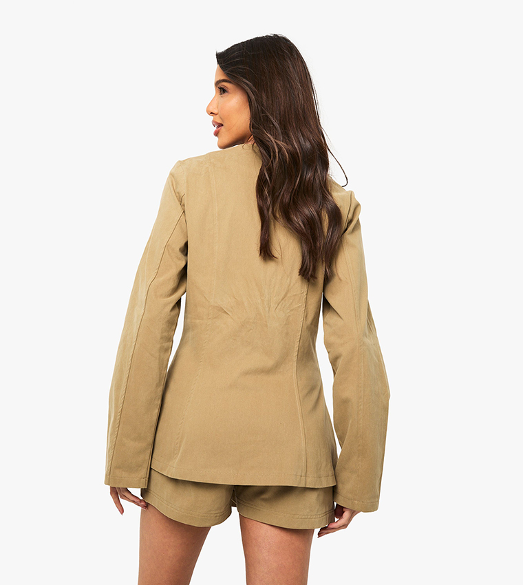Twill Seam Detail Fitted Shirt