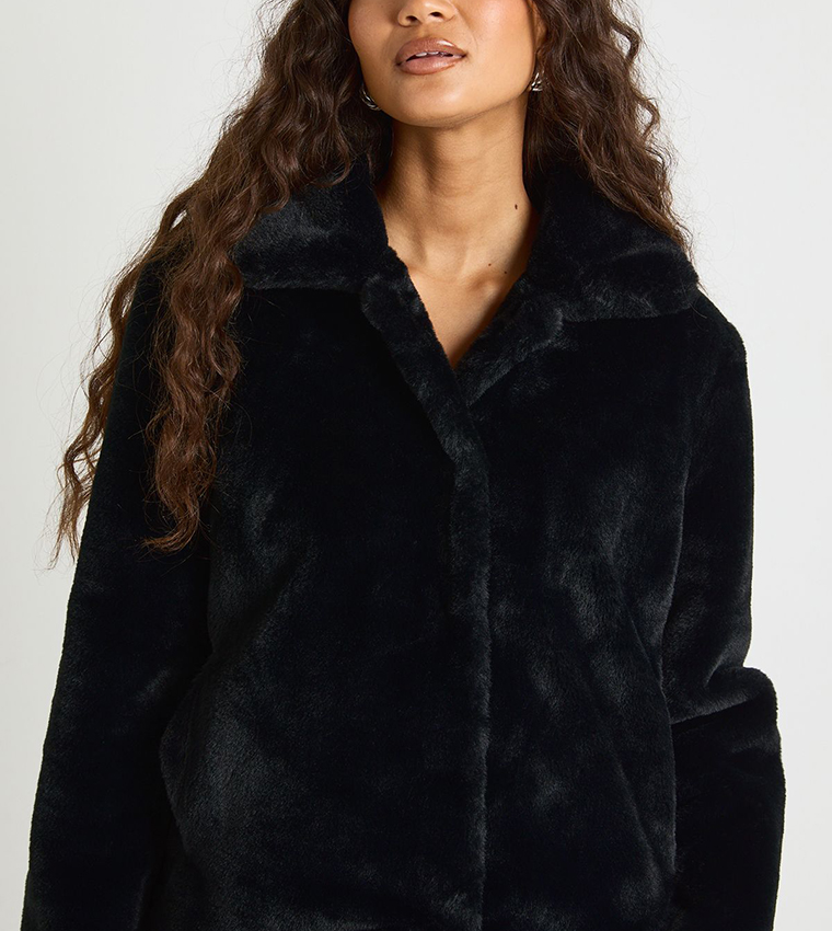 Fur Collared Long Sleeves Jacket