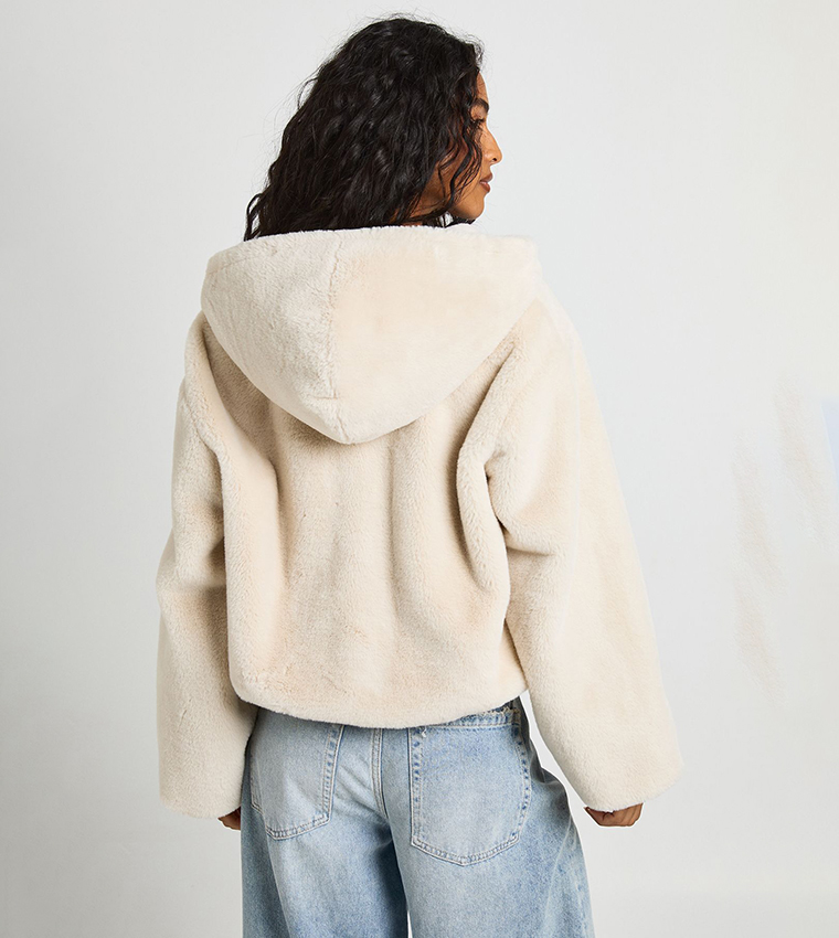 Fur Hooded Bomber Jacket