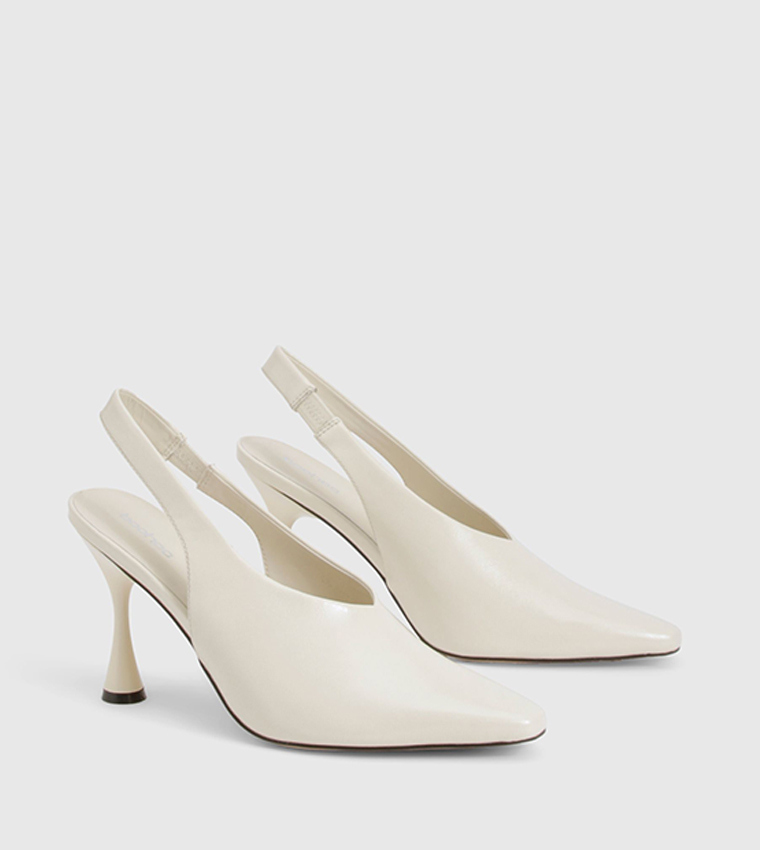 Pointed Toe Slingback Flared Pumps
