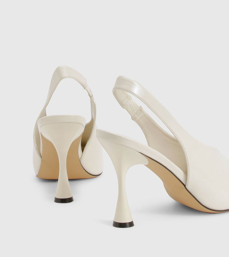 Pointed Toe Slingback Flared Pumps