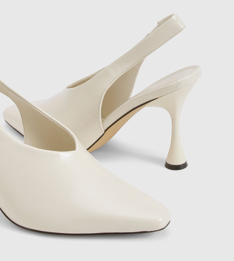 Pointed Toe Slingback Flared Pumps
