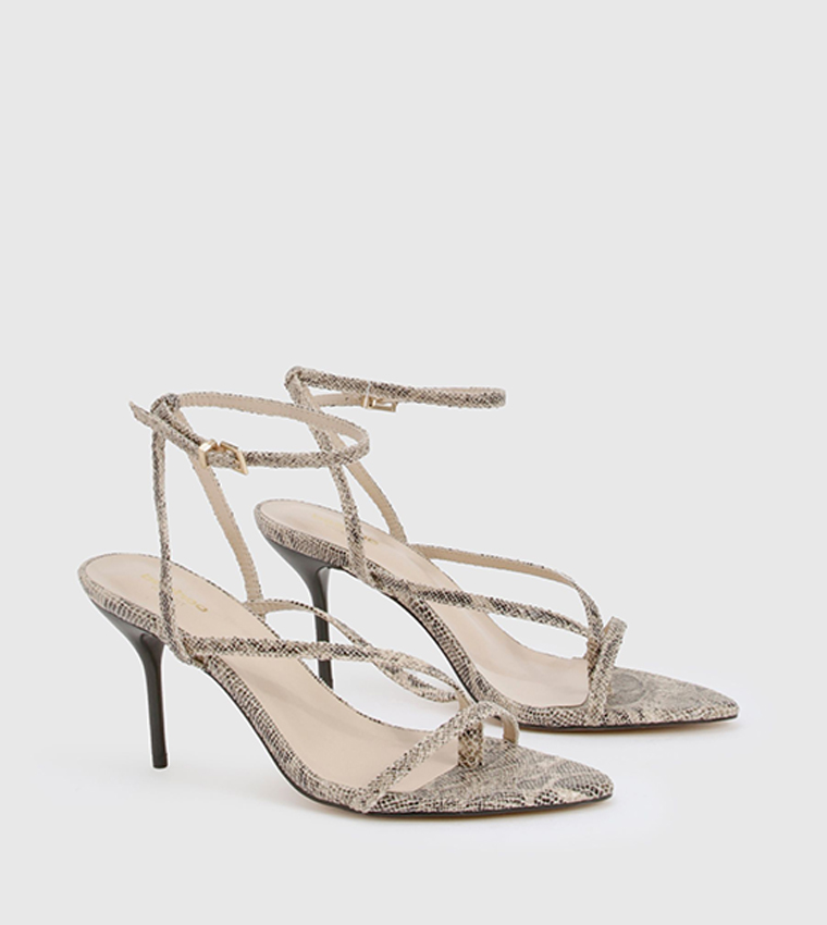 Ankle Strap Faux Heel Sandals