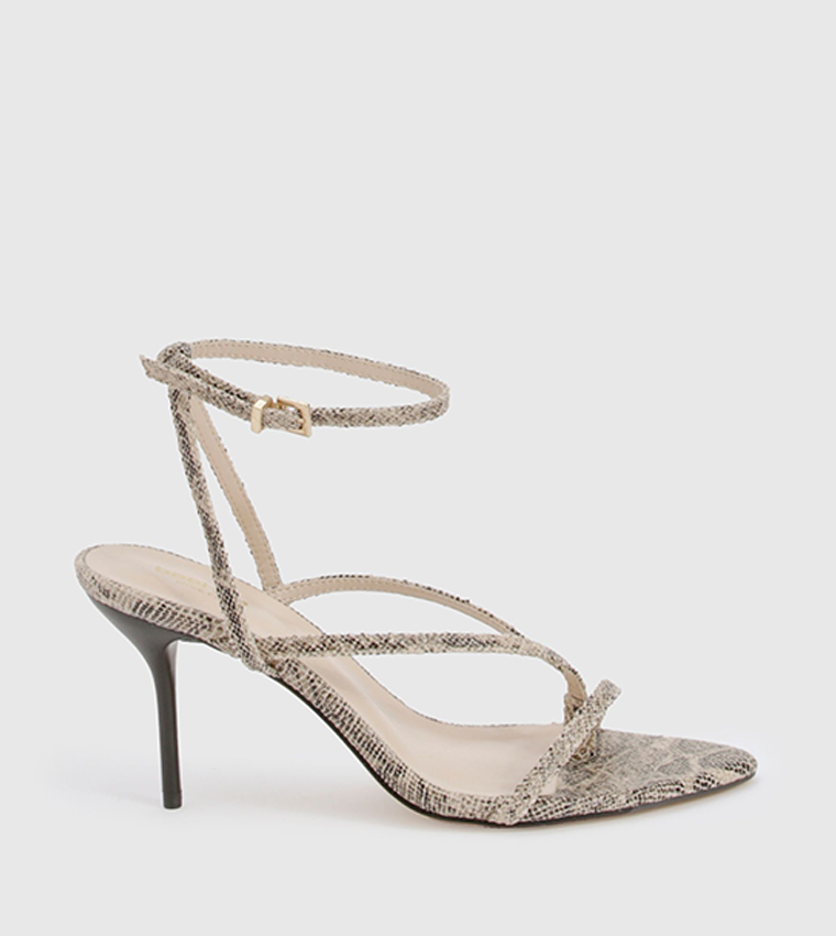 Ankle Strap Faux Heel Sandals