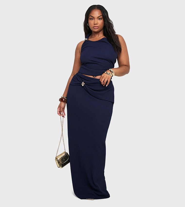 Curve Gold Detail Maxi Skirt