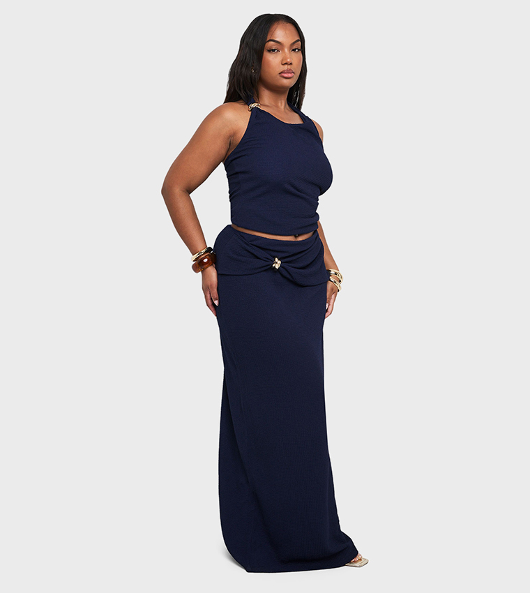 Curve Gold Detail Maxi Skirt