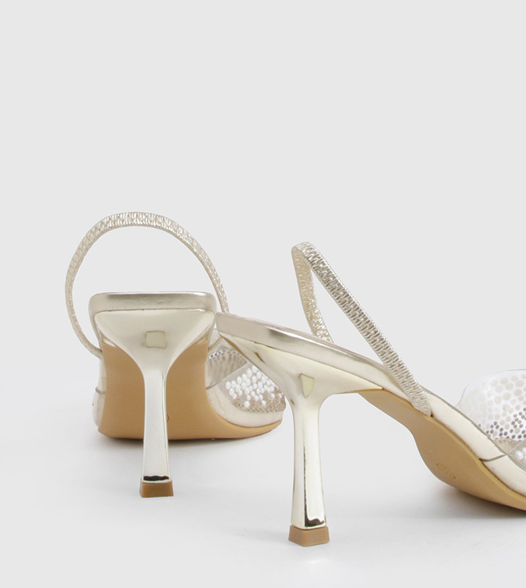 Pearl Embellished Slingback Pumps