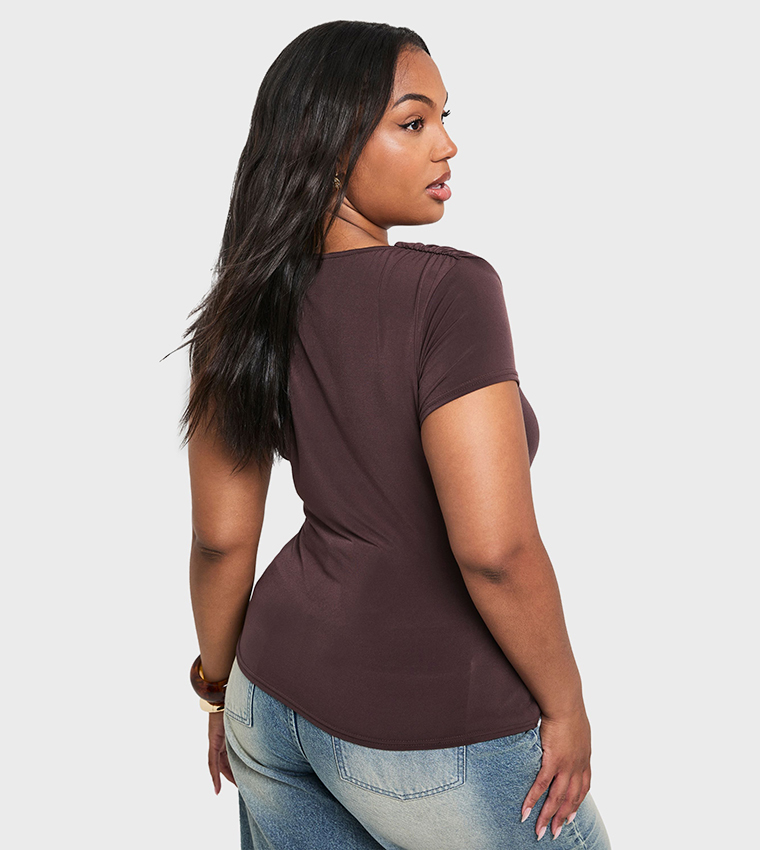 Curve Gold Trim Detail Top