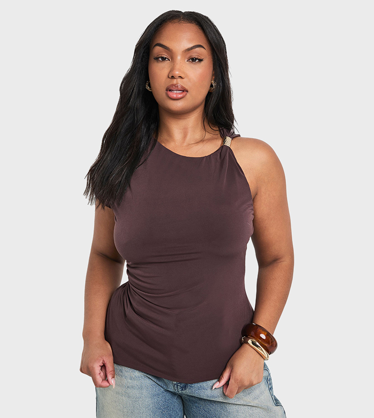 Curve Gold Trim Detail Top