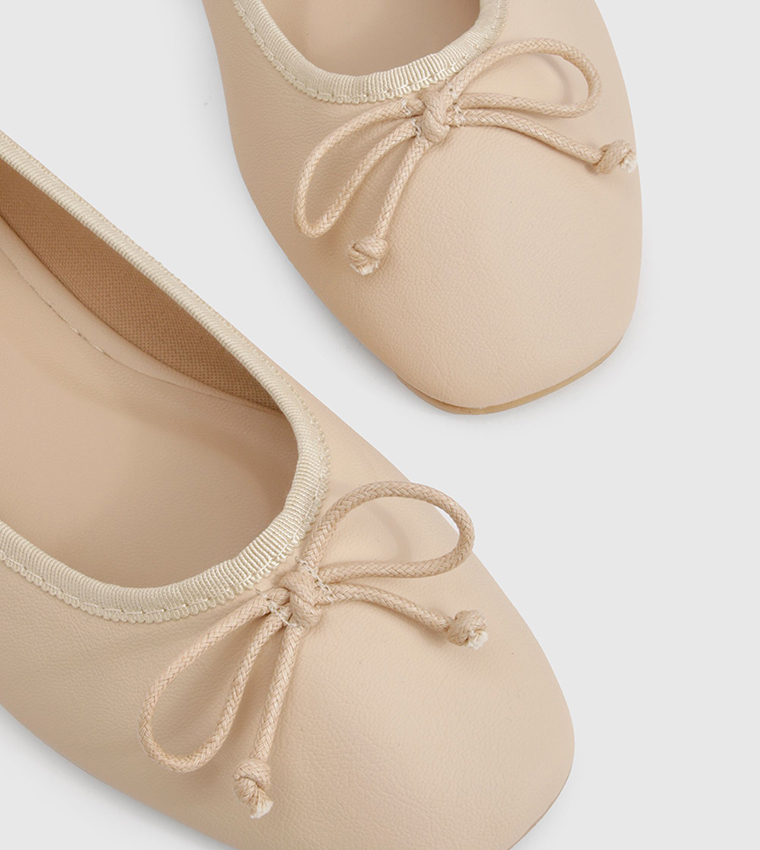 Almond Toe Bow Detail Ballerinas