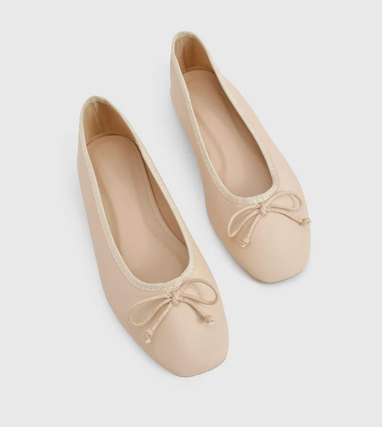 Almond Toe Bow Detail Ballerinas
