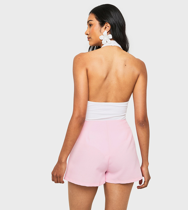 Solid Tailored Mini Shorts