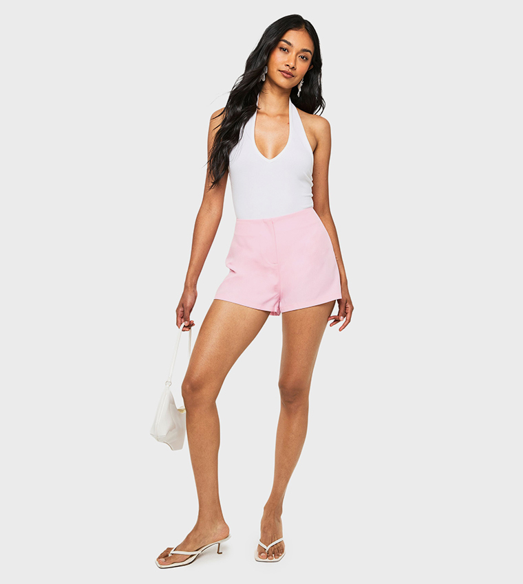 Solid Tailored Mini Shorts