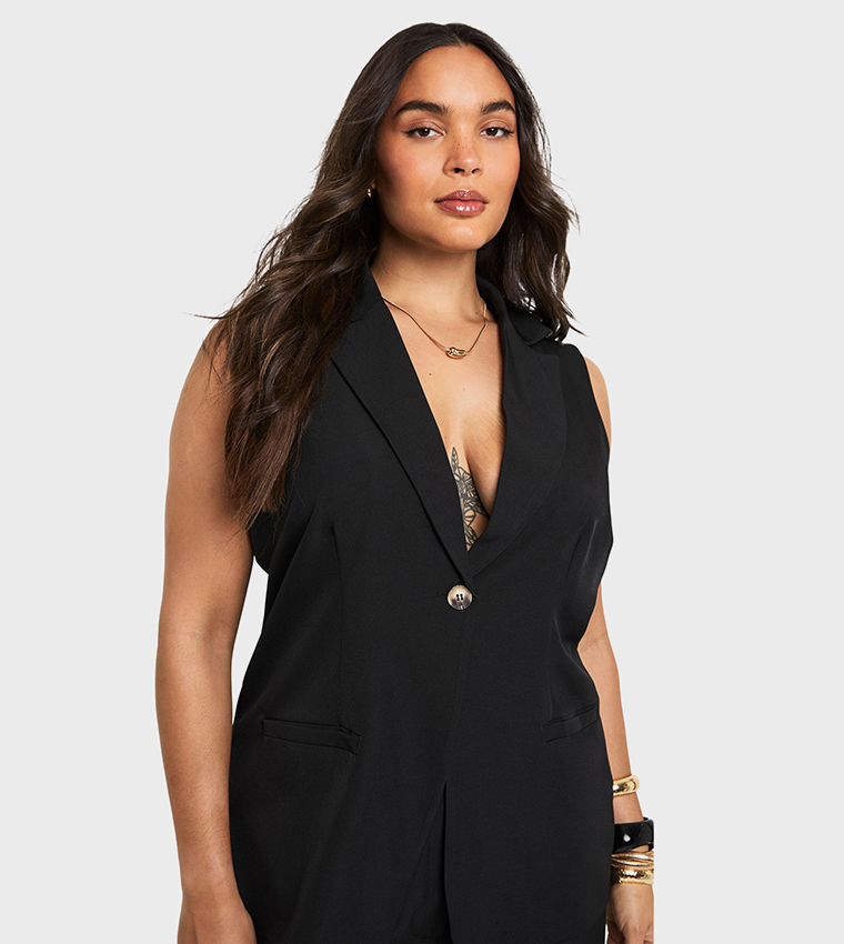 Oman Boohoo Longline Blazer Buy Boohoo Curve Tailored