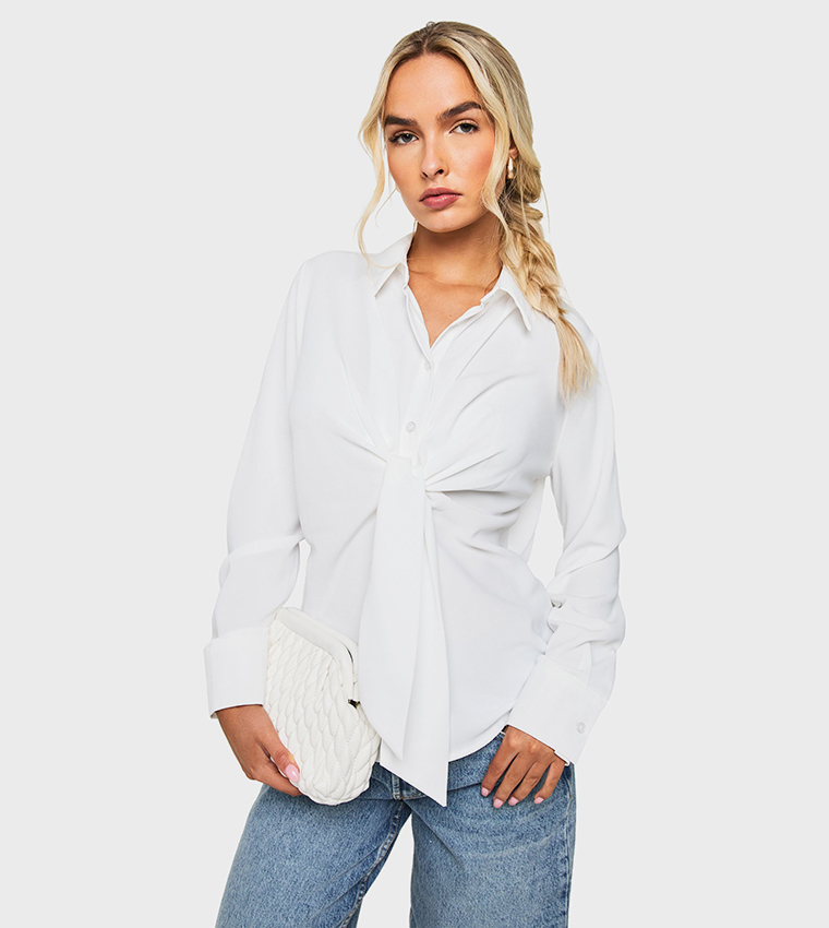 Tie Front Long Sleeves Shirt