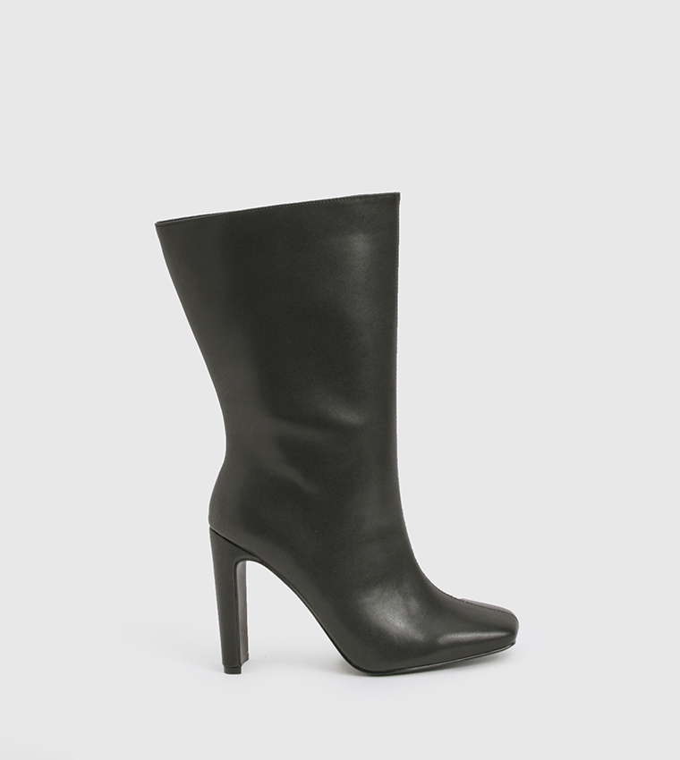 Wide Fit Square Toe Heeled Boots