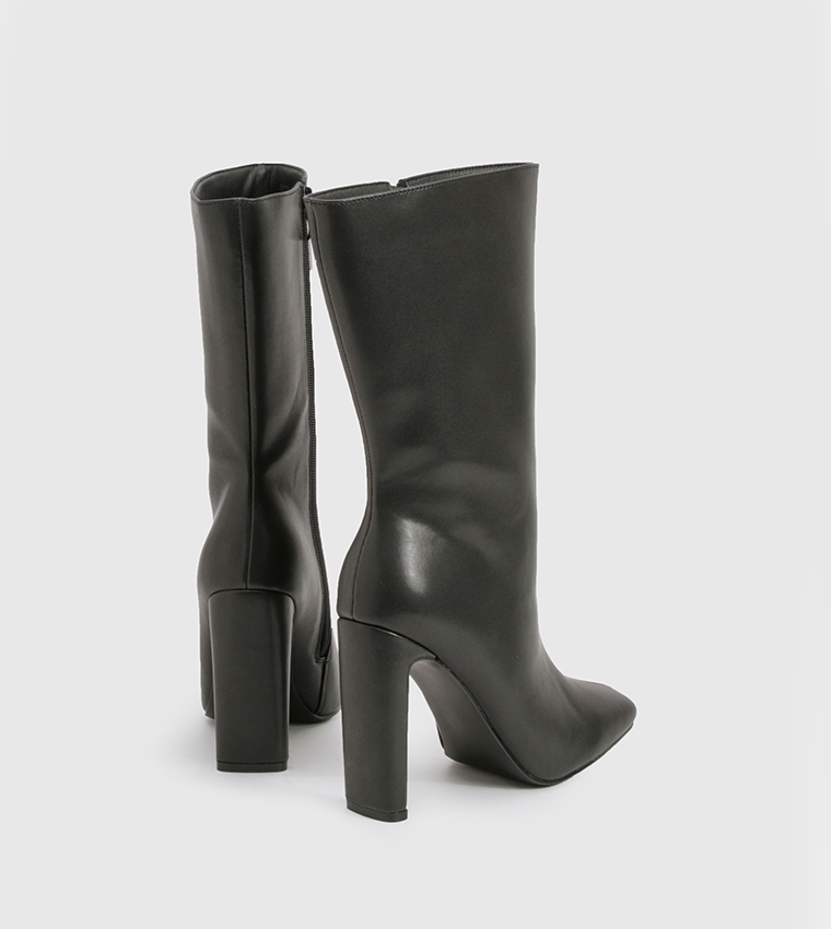 Wide Fit Square Toe Heeled Boots