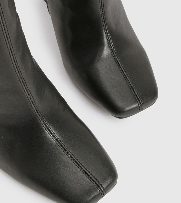 Wide Fit Square Toe Heeled Boots