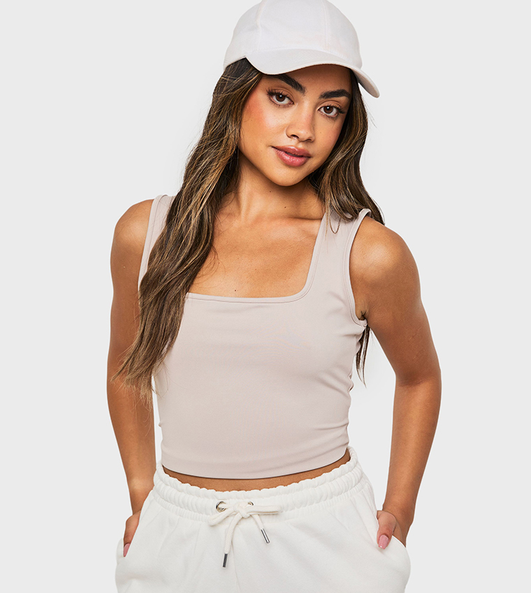 Soft Slinky Square Neck Tank Top