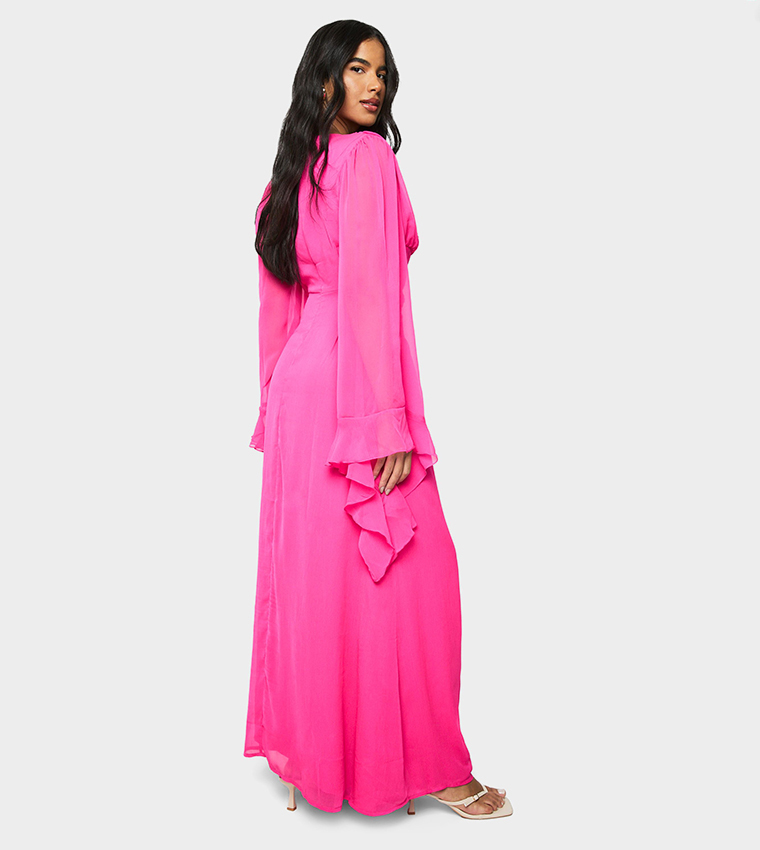 Chiffon Cut-Out Maxi Dress