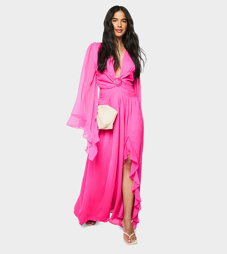 Chiffon Cut-Out Maxi Dress