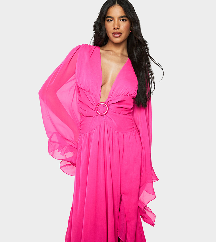 Chiffon Cut-Out Maxi Dress