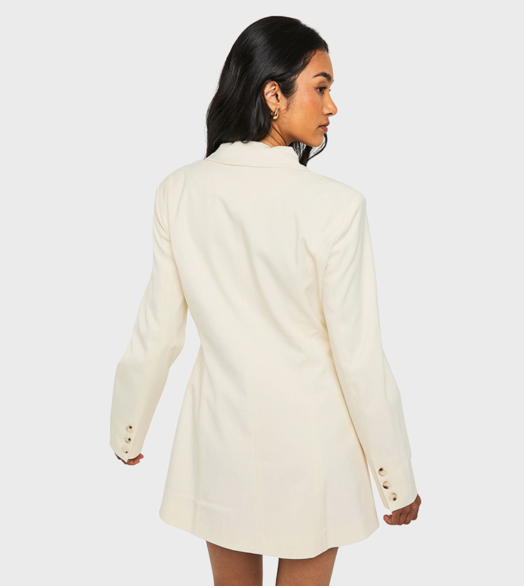 Tailored Button Through Shirt Blazer Dress