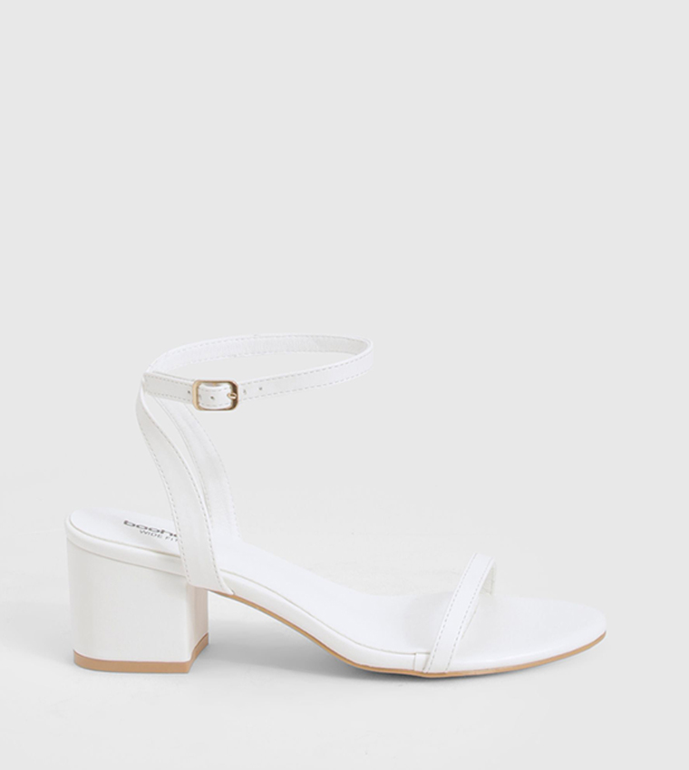 Buy Boohoo Barely There Block Heel Sandals In White 6thStreet Qatar