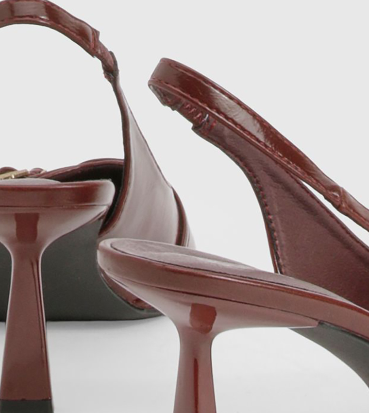 Buckle Crossover Slingback Pumps