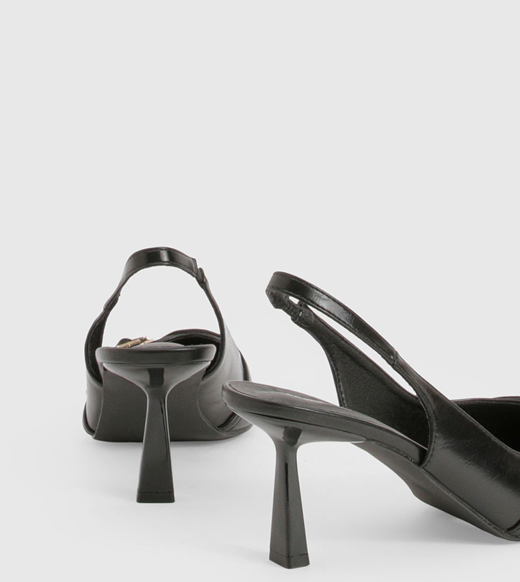 Buckle Crossover Slingback Pumps