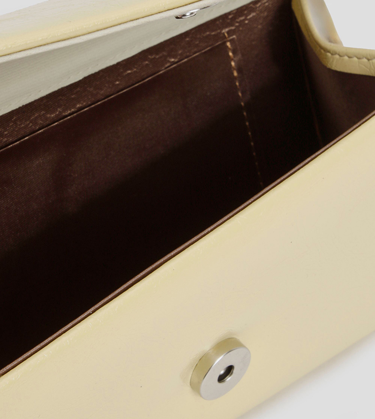 Structured Patent Clutch Bag with Sling