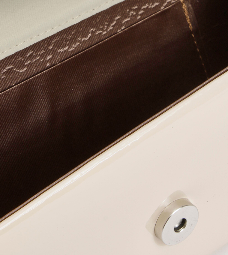 Structured Patent Clutch Bag with Sling