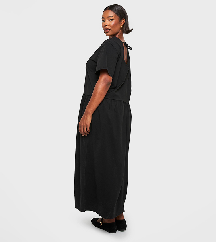 Curve Drop Hem Maxi Smock Dress