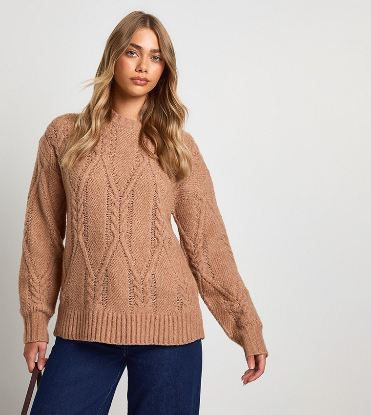 سويتر محبوك ناعم جداً بقبة عالية 