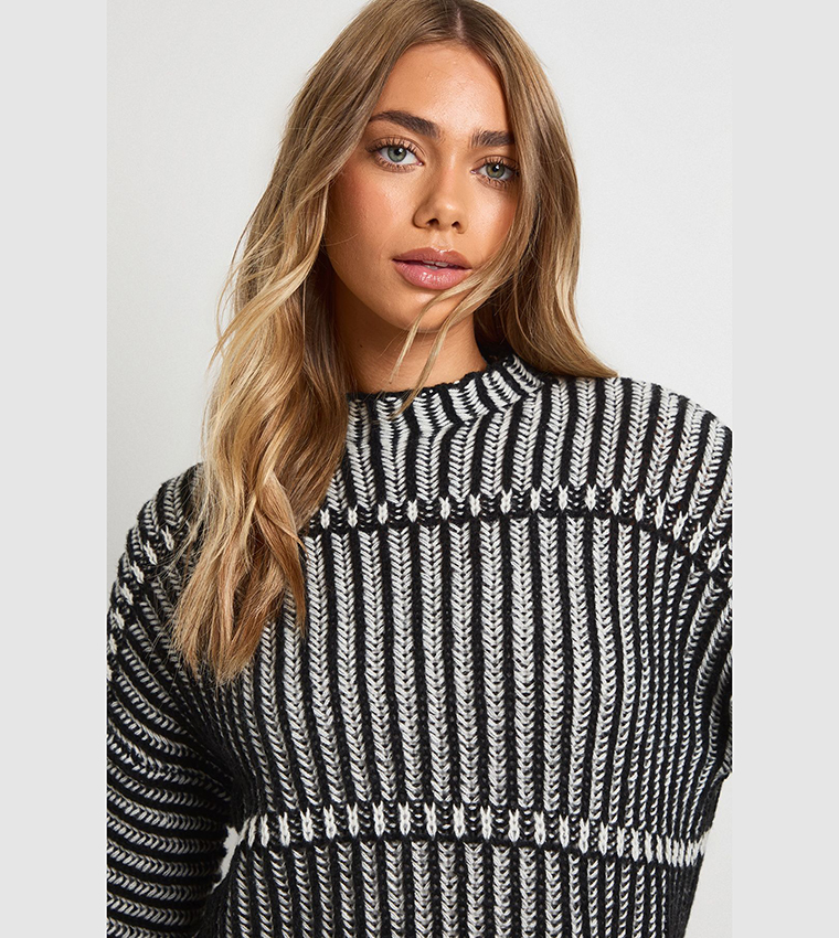 Chunky Knit High Neck Oversized Sweater