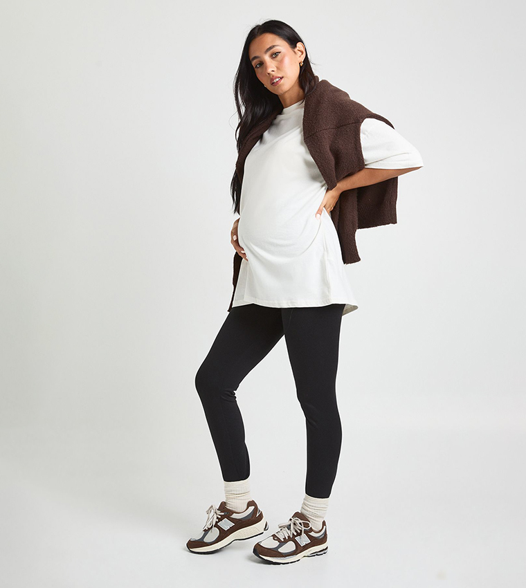 Buy Boohoo Maternity Over The Bump Leggings In Black 6thStreet UAE