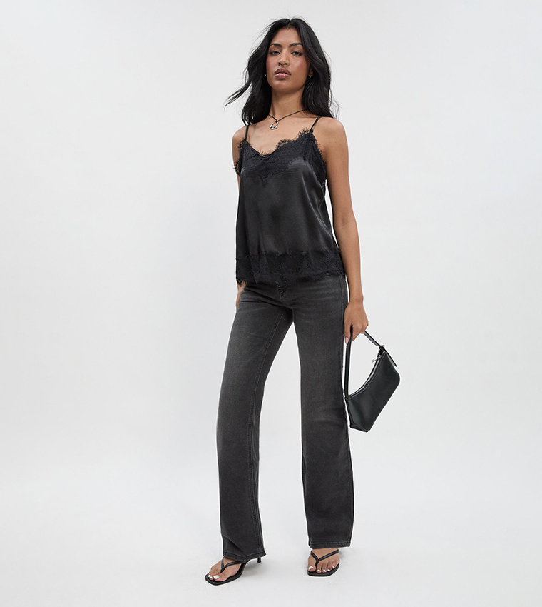 Low Waist Double Button Flared Jeans