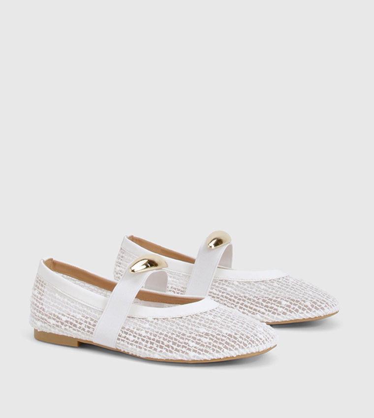 Gold Hardware Mesh Mary Jane Shoes