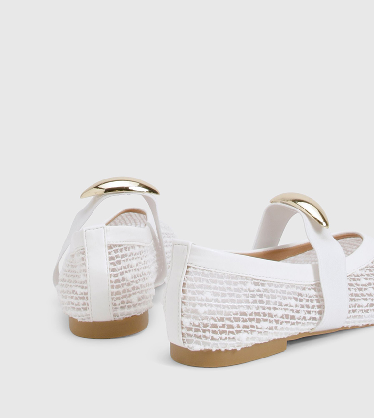 Gold Hardware Mesh Mary Jane Shoes