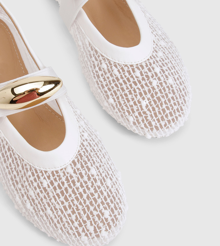 Gold Hardware Mesh Mary Jane Shoes