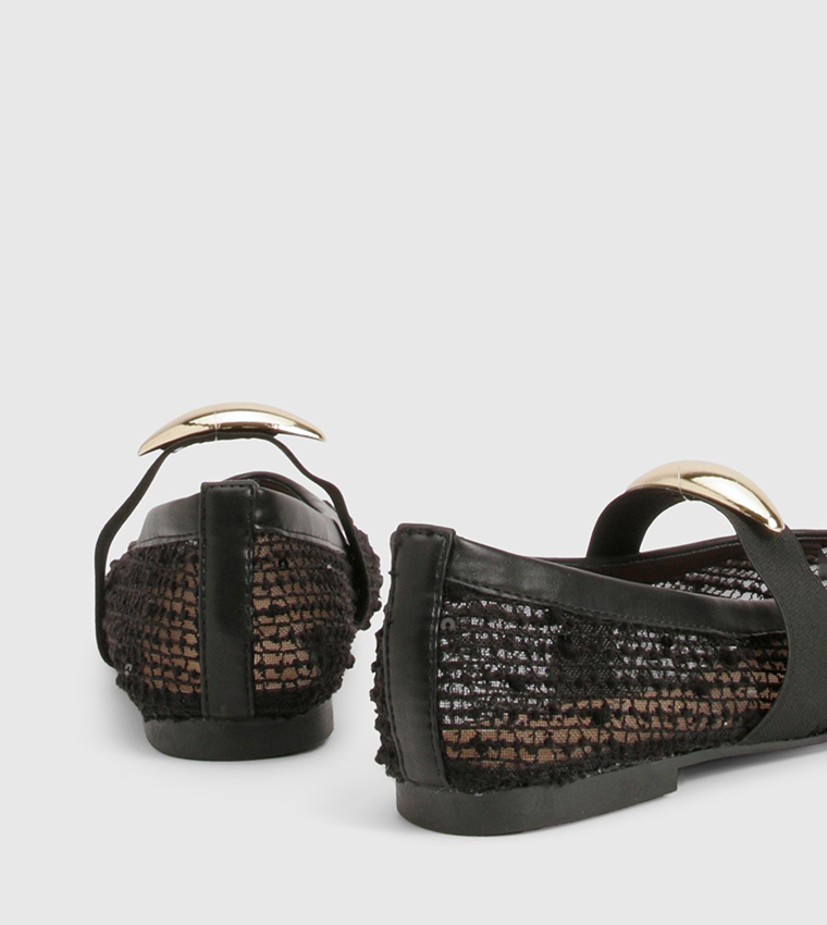 Gold Hardware Mesh Mary Jane Shoes