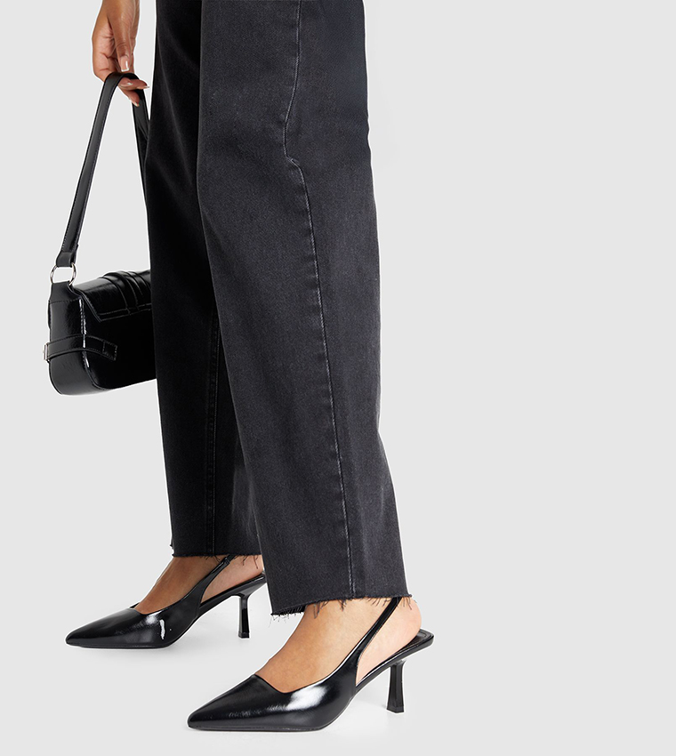 Solid Pointed Toe Slingback Pumps