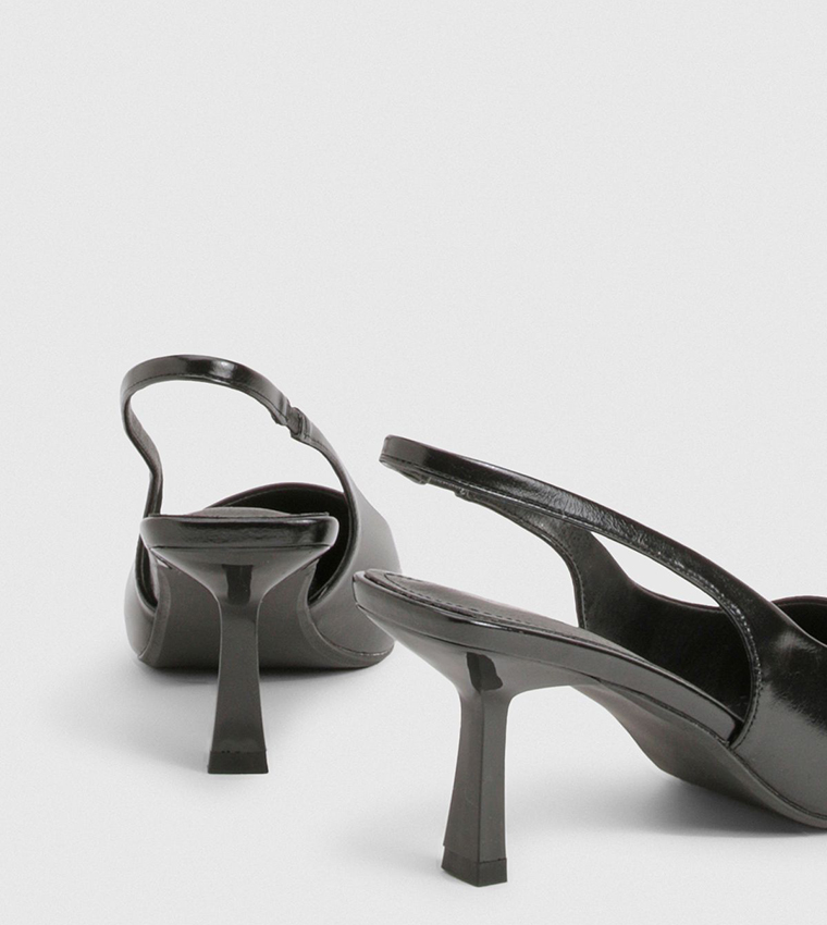 Solid Pointed Toe Slingback Pumps